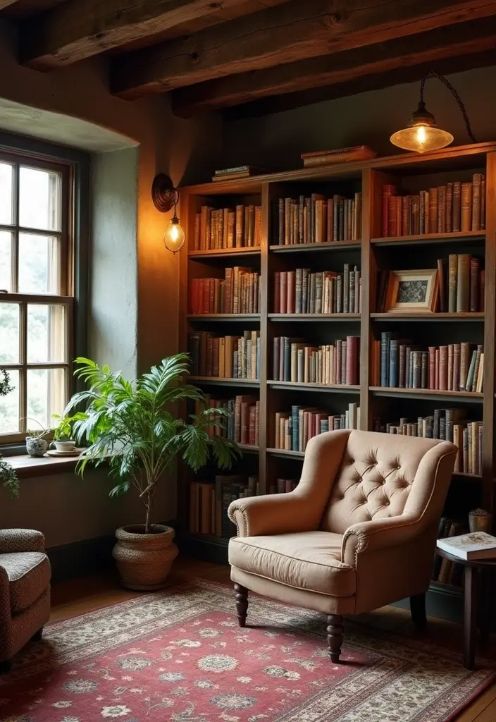 28 Country Living Room Decorating Ideas That Feel Rustic and Homey - 9. Cozy Reading Nooks