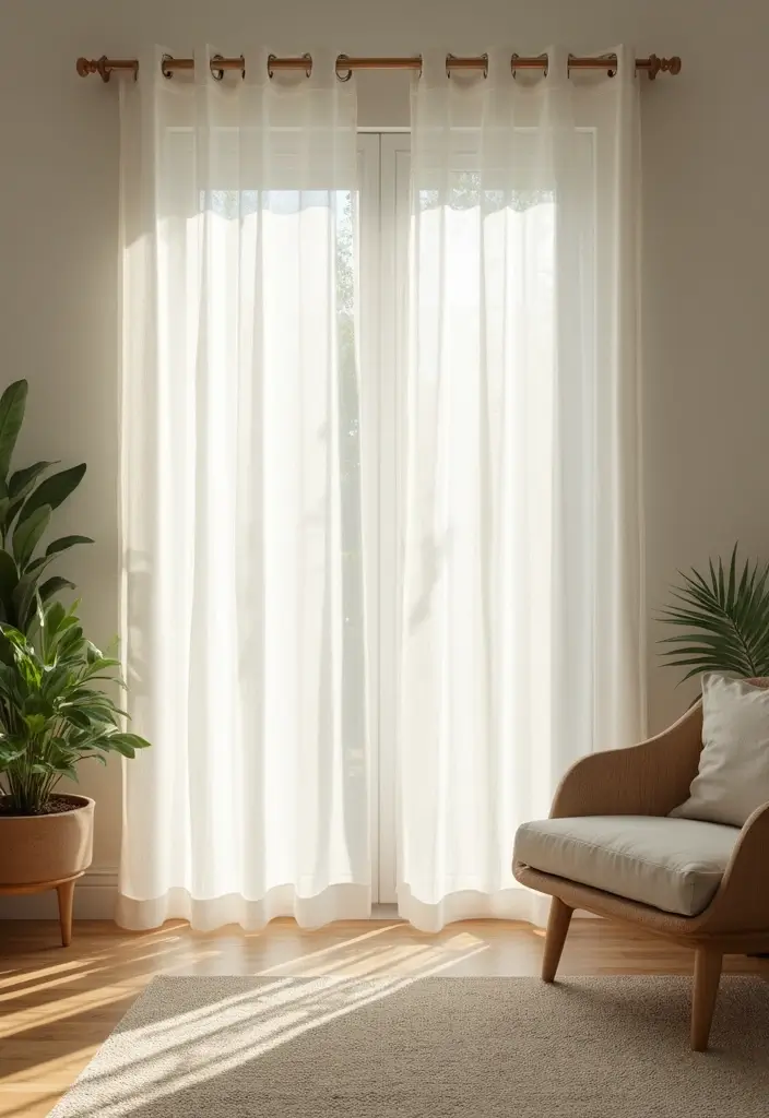 28 Curtains Design Living Room Ideas That Feel Modern and Elegant - 1. Organic Cotton Curtains