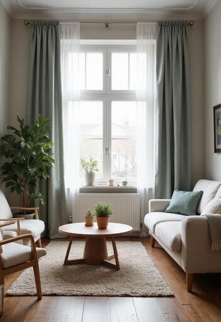 28 Curtains Design Living Room Ideas That Feel Modern and Elegant - 10. Eco-Friendly Thermal Curtains