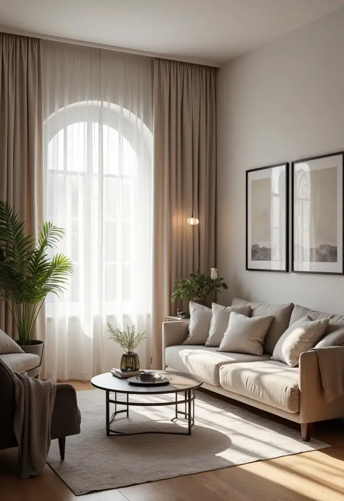 28 Curtains Design Living Room Ideas That Feel Modern and Elegant - 14. Monochromatic Curtain Sets