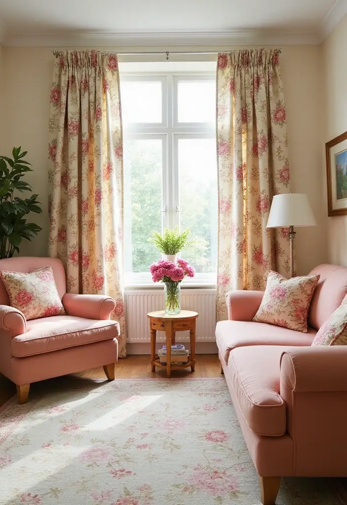 28 Curtains Design Living Room Ideas That Feel Modern and Elegant - 20. Floral Prints