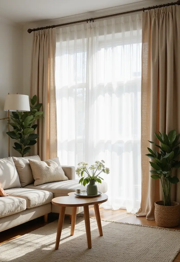 28 Curtains Design Living Room Ideas That Feel Modern and Elegant - 26. Sustainable Fabric Options