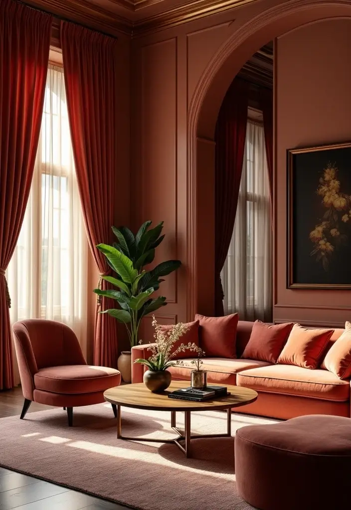 28 Curtains Design Living Room Ideas That Feel Modern and Elegant - 7. Velvet Drapes