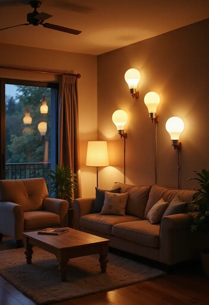 28 Dim Lighting Living Room Ideas That Feel Warm and Relaxing - 14. Customized Lighting with Smart Bulbs