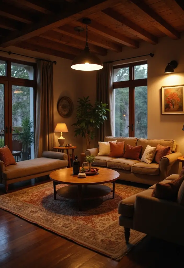 28 Dim Lighting Living Room Ideas That Feel Warm and Relaxing - 24. Cozy Seating Arrangements for Conversations