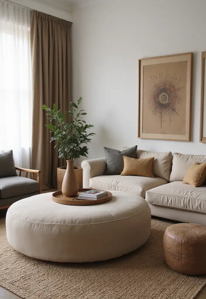 28 Earthy Living Room Ideas That Feel Grounded and Relaxed - 19. Multi-Functional Furniture