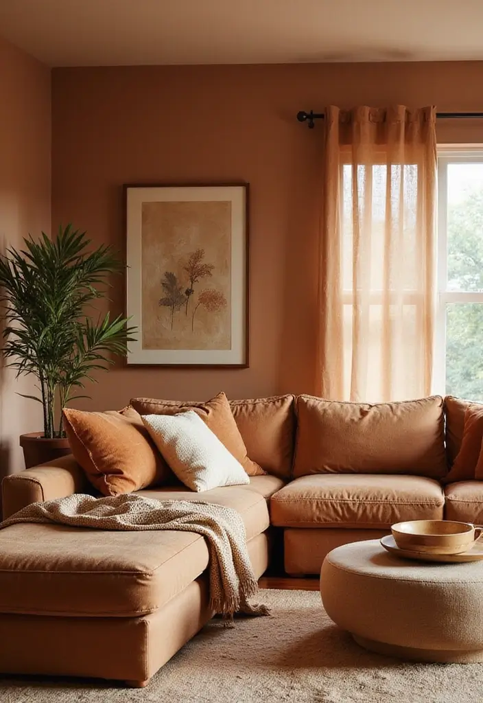 28 Earthy Living Room Ideas That Feel Grounded and Relaxed - 5. Earthy Color Palette