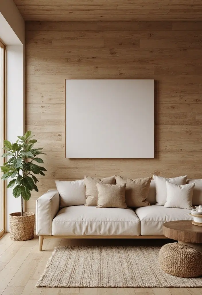 28 Light Brown Living Room Ideas That Feel Neutral and Inviting - 16. Textured Walls for Depth