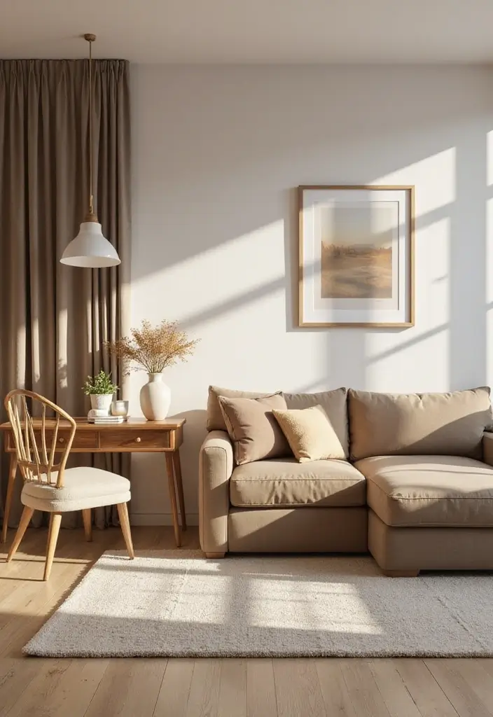 28 Light Brown Living Room Ideas That Feel Neutral and Inviting - 24. Creating a Multi-Functional Space