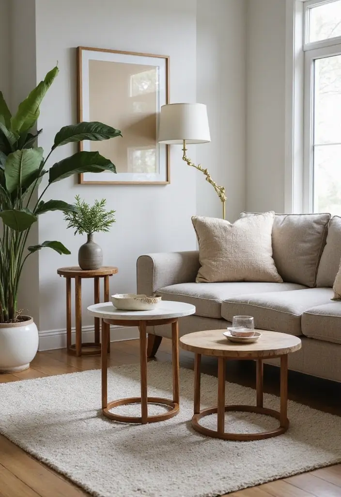 28 Living Room Loft Ideas That Feel Open and Urban - 15. Small Accent Tables