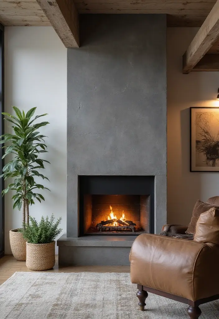 28 Living Room Loft Ideas That Feel Open and Urban - 18. Modern Fireplaces
