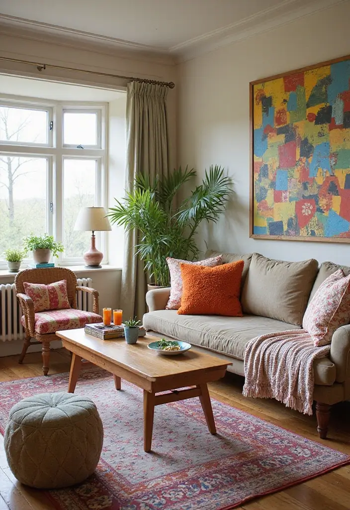 28 Living Room Loft Ideas That Feel Open and Urban - 21. Playful Patterns