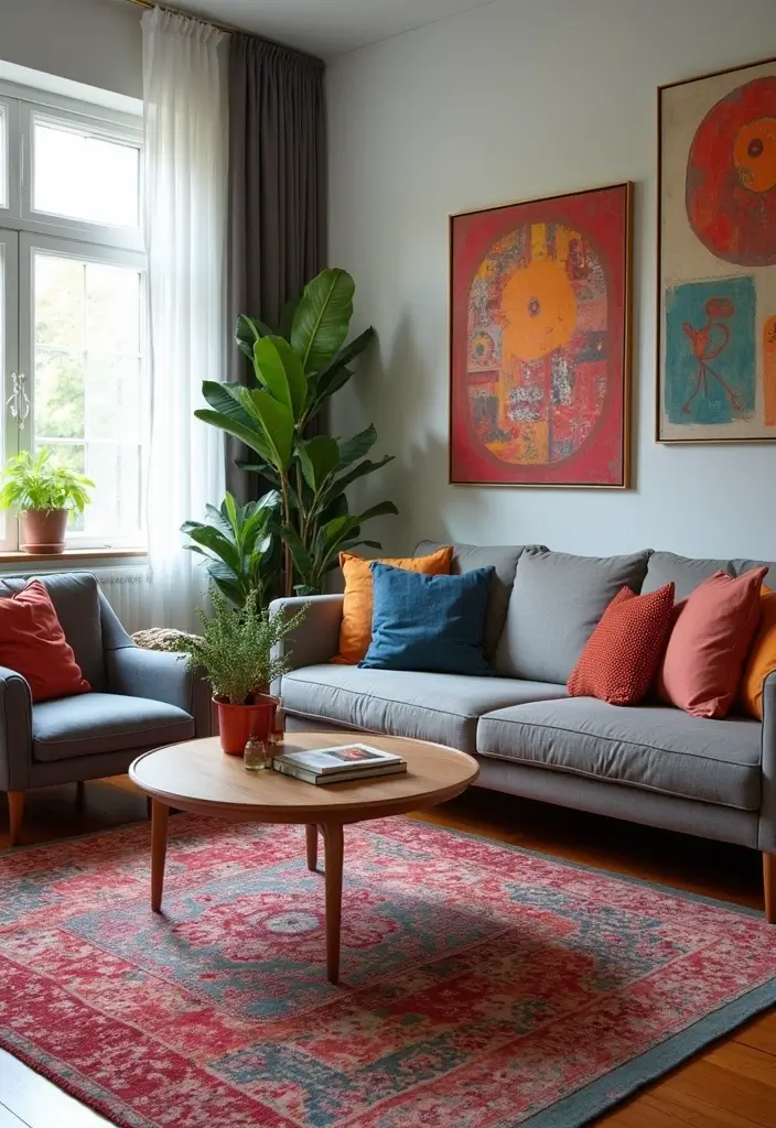 28 Living Room Loft Ideas That Feel Open and Urban - 24. Urban-Inspired Textiles