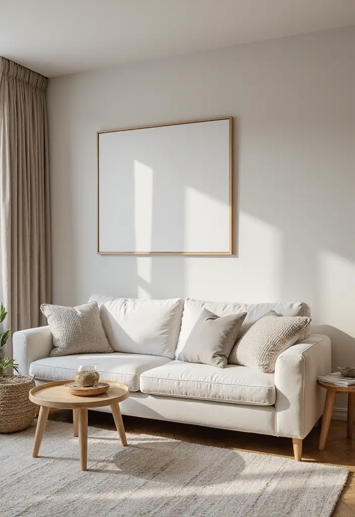 28 Living Room With White Couch Ideas That Feel Clean and Modern - 14. Layered Neutrals