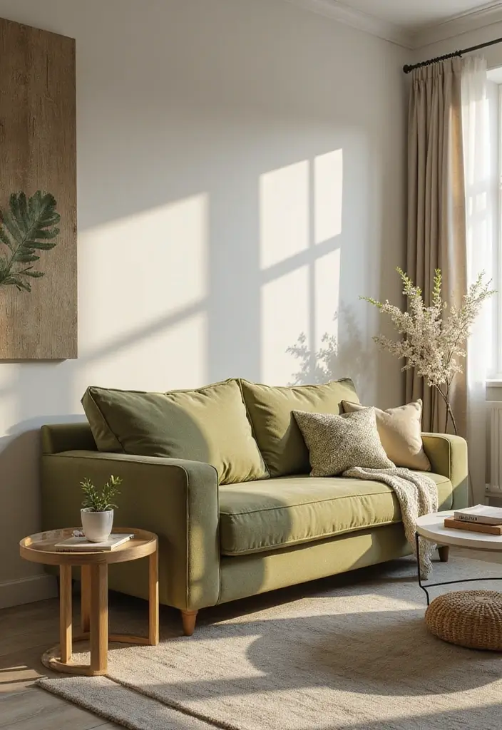 28 Olive Green Couch Living Room Ideas That Feel Natural and Modern - 12. Create a Relaxation Zone