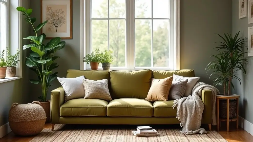 28 Olive Green Couch Living Room Ideas That Feel Natural and Modern