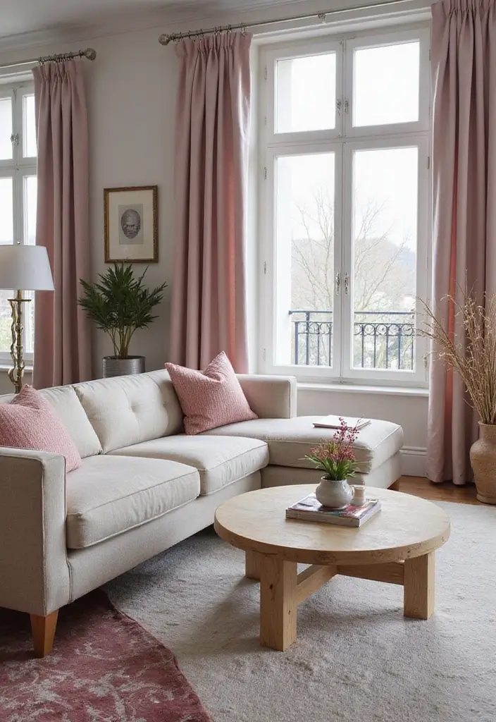 28 Pink and Grey Living Room Ideas That Feel Balanced and Stylish - 28. Timeless Pink and Grey Design