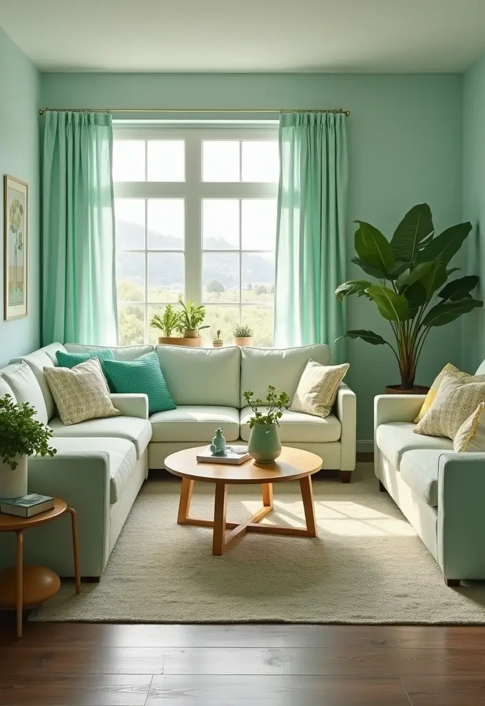 28 Seafoam Green Living Room Ideas That Feel Coastal and Peaceful - 25. Family-Friendly Spaces