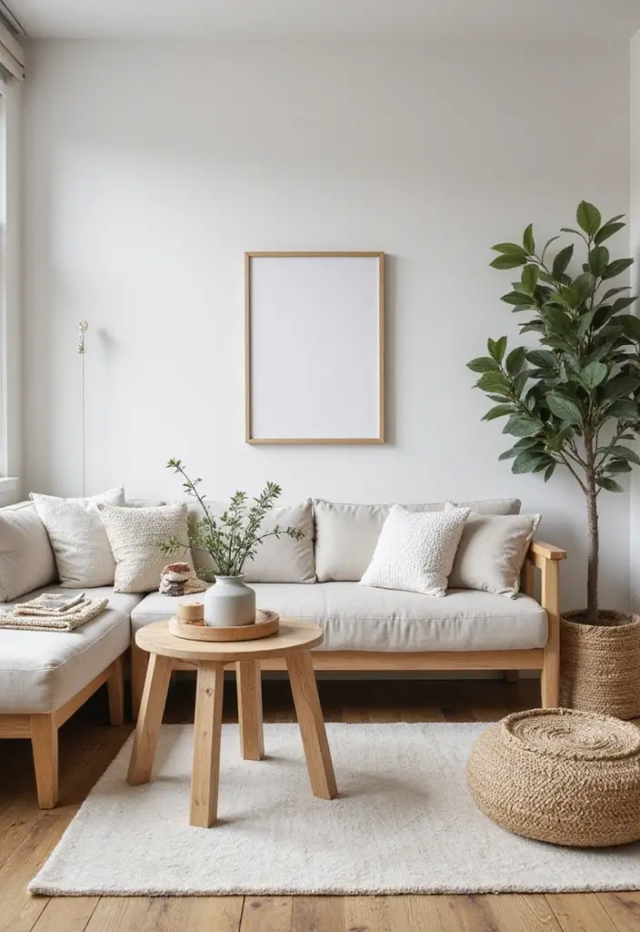 28 Small Aesthetic Living Room Ideas That Feel Cozy and Cute - 12. Scandi-Inspired Decor