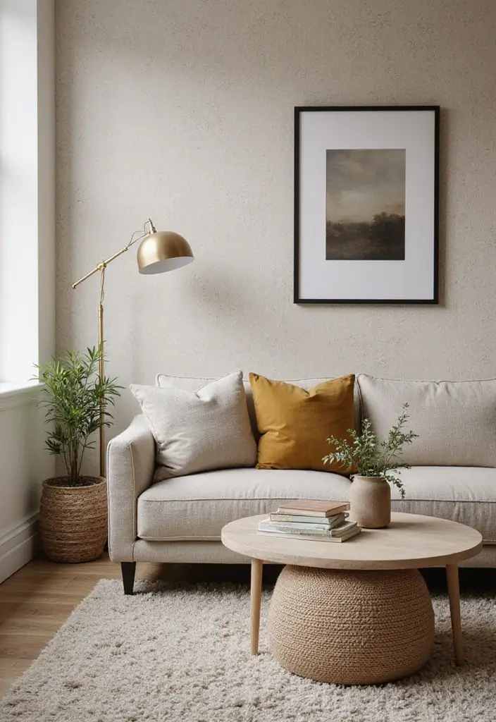 28 Small Aesthetic Living Room Ideas That Feel Cozy and Cute - 13. Textured Wallpaper