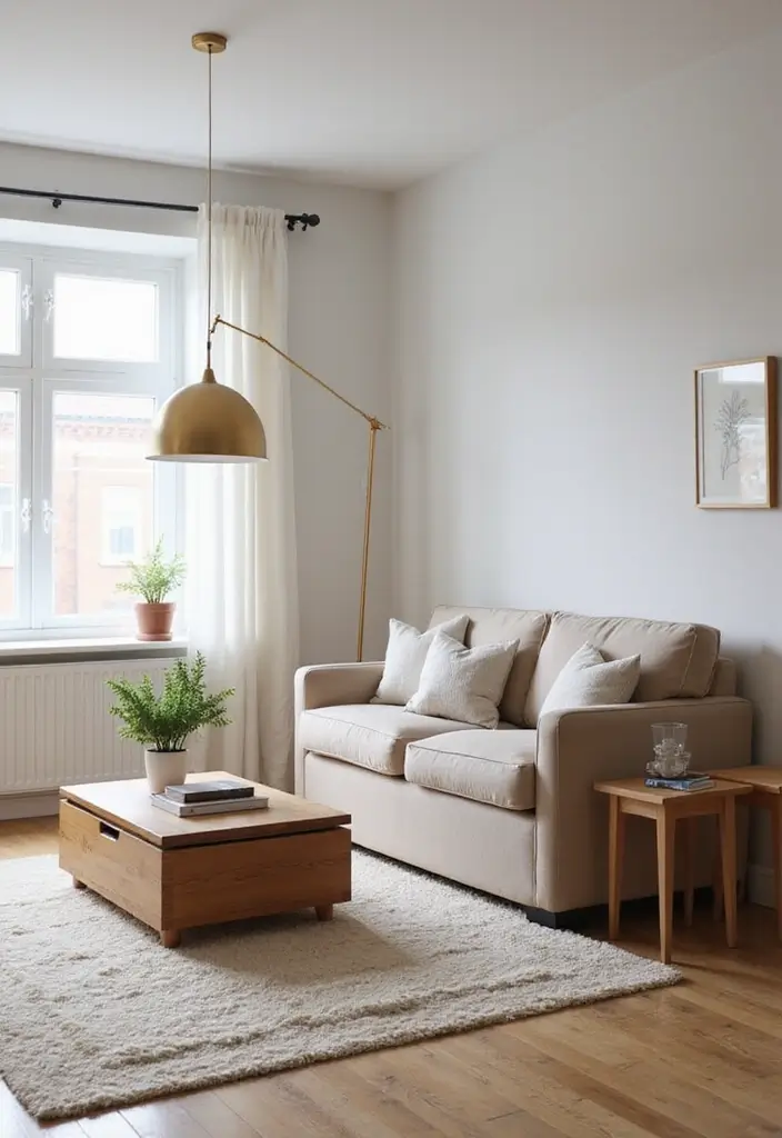 28 Small Aesthetic Living Room Ideas That Feel Cozy and Cute - 2. Multi-Functional Furniture