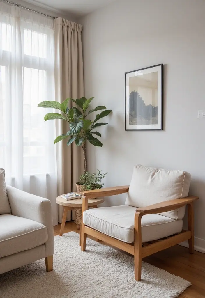 28 Small Aesthetic Living Room Ideas That Feel Cozy and Cute - 27. Scandinavian Lounge Chairs