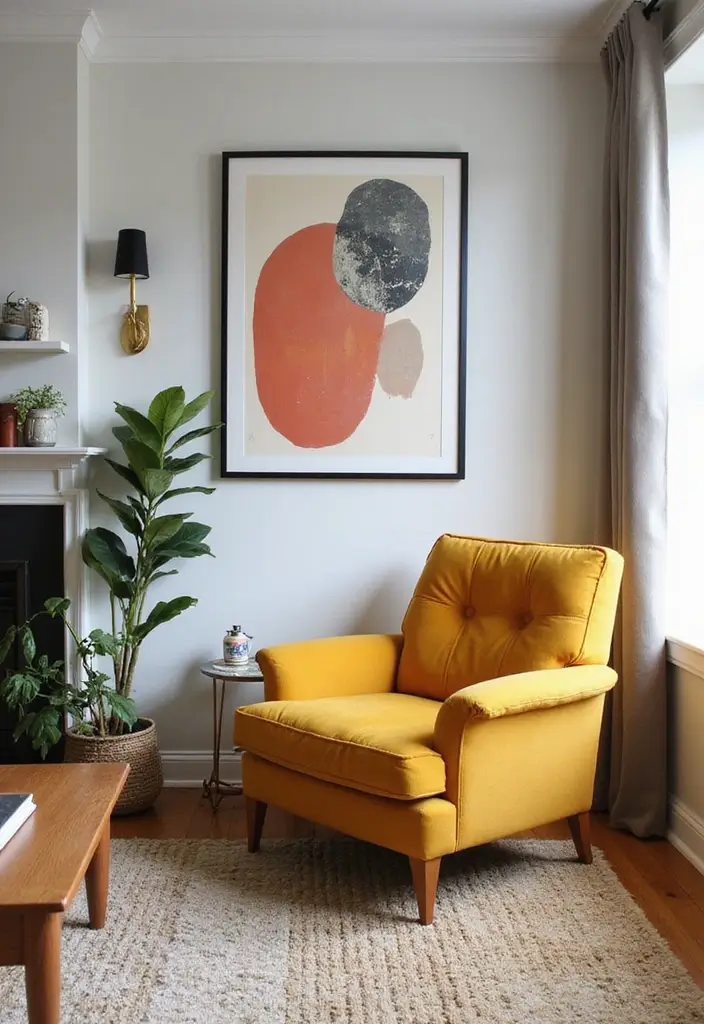 28 Small Aesthetic Living Room Ideas That Feel Cozy and Cute - 9. A Statement Piece