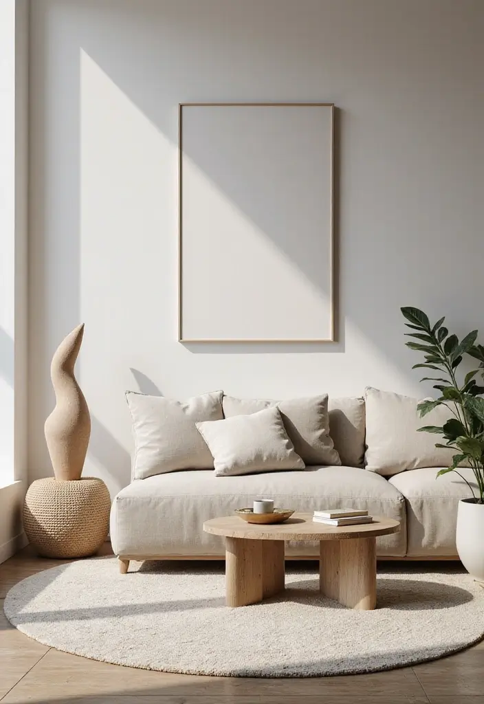 28 TV Wall Decor Living Room Modern Ideas That Look Sleek and Clean - 16. Sculptural Decor Elements