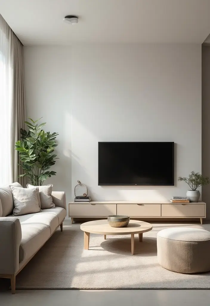 28 TV Wall Decor Living Room Modern Ideas That Look Sleek and Clean - 23. Use of Negative Space