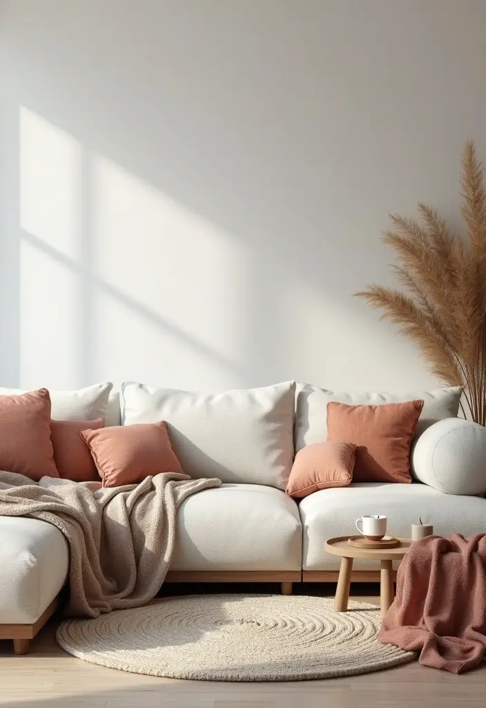 28 TV Wall Decor Living Room Modern Ideas That Look Sleek and Clean - 26. Stylish Pillows and Throws