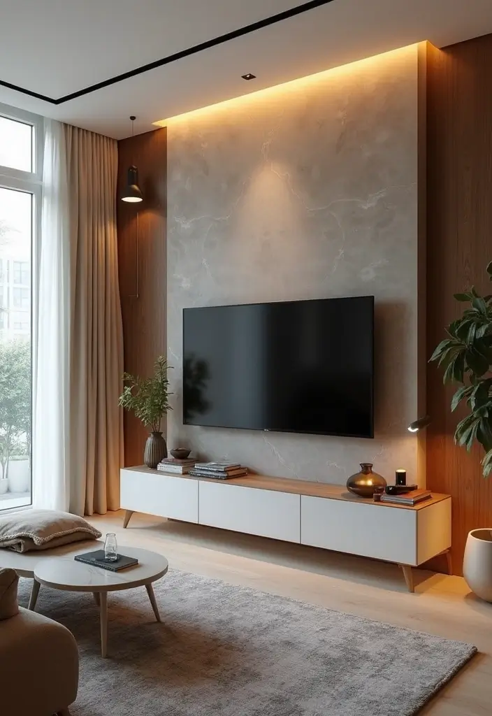 28 TV Wall Decor Living Room Modern Ideas That Look Sleek and Clean - 28. Consider Architectural Features