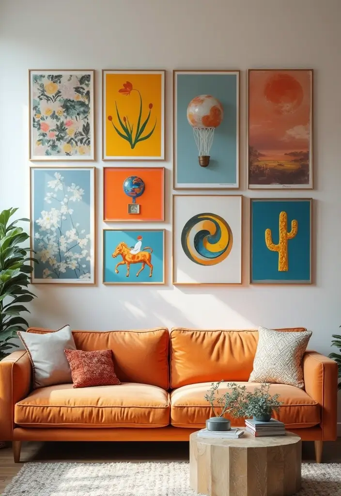 28 UK Living Room Ideas That Feel Timeless and Cozy - 17. Wall Art Displays