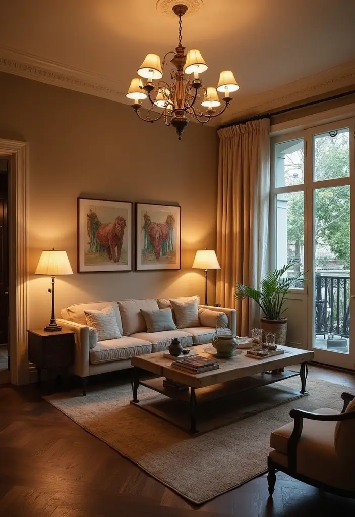 28 UK Living Room Ideas That Feel Timeless and Cozy - 18. Layered Lighting