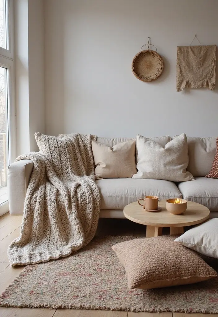 28 UK Living Room Ideas That Feel Timeless and Cozy - 2. Cozy Textiles