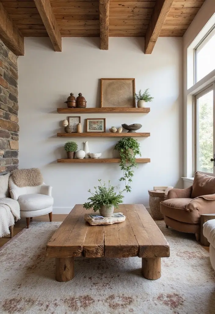 28 UK Living Room Ideas That Feel Timeless and Cozy - 3. Natural Wood Accents