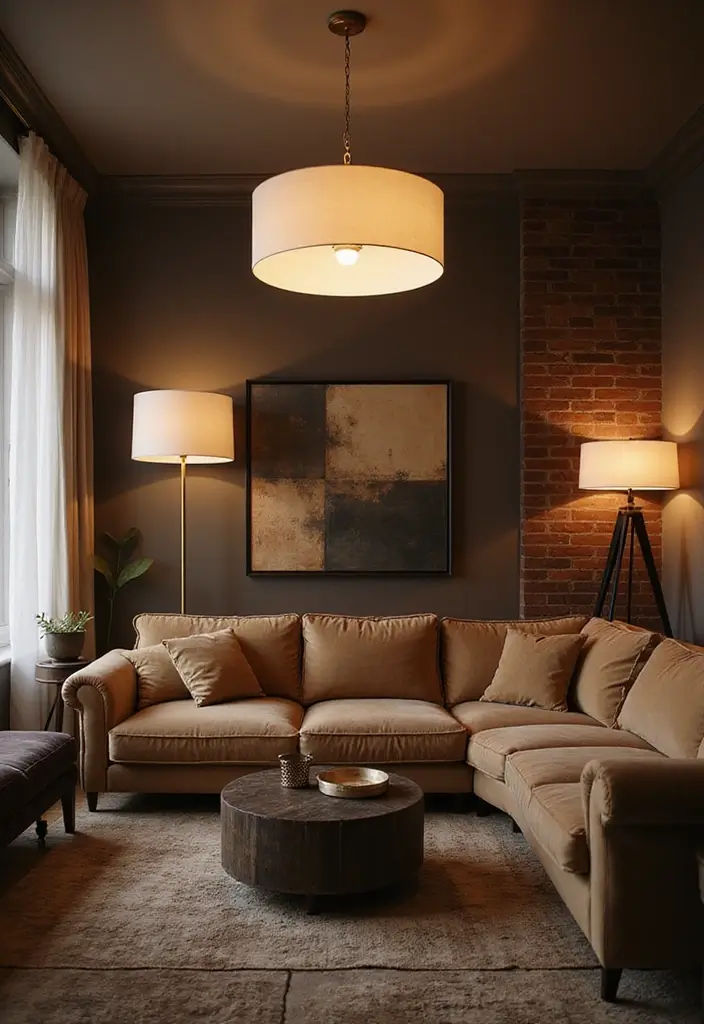 28 UK Living Room Ideas That Feel Timeless and Cozy - 5. Statement Lighting