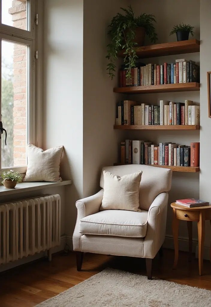 28 UK Living Room Ideas That Feel Timeless and Cozy - 7. A Cozy Reading Nook