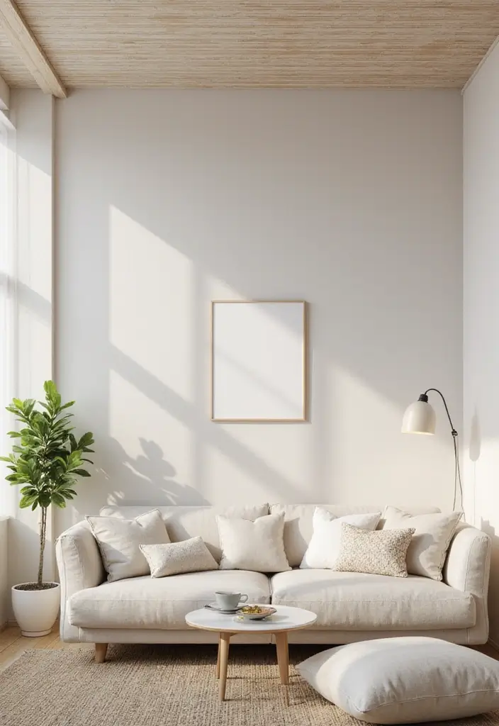 28 Wallpaper on Ceiling Living Room Ideas That Add Unique Drama - 15. Horizontal Lines for Tranquility