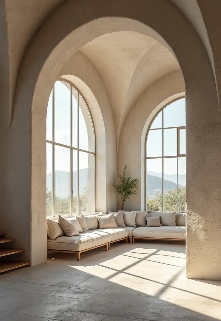 29 Arch Design Living Room With Cement Ideas That Feel Minimal and Modern - 14. Natural Light Maximization