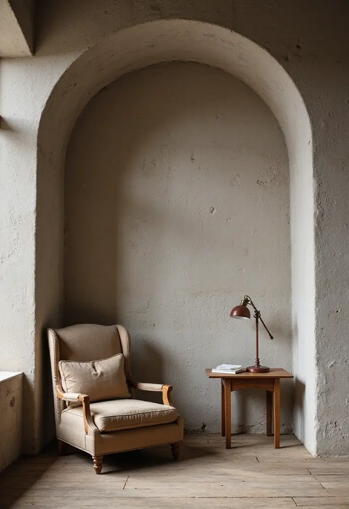 29 Arch Design Living Room With Cement Ideas That Feel Minimal and Modern - 25. Cozy Reading Nooks