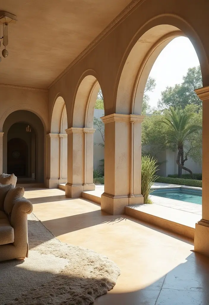 29 Arch Design Living Room With Cement Ideas That Feel Minimal and Modern - 9. Seamless Indoor-Outdoor Flow