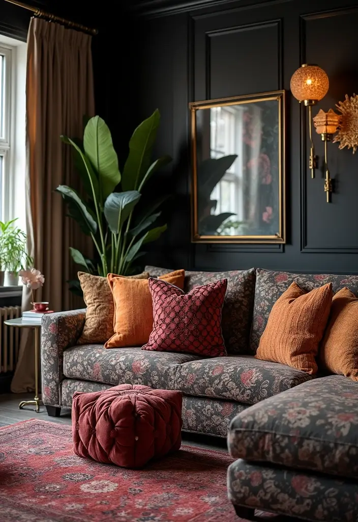 29 Black Glam Living Room Ideas That Feel Luxurious and Bold - 13. Decorative Cushions