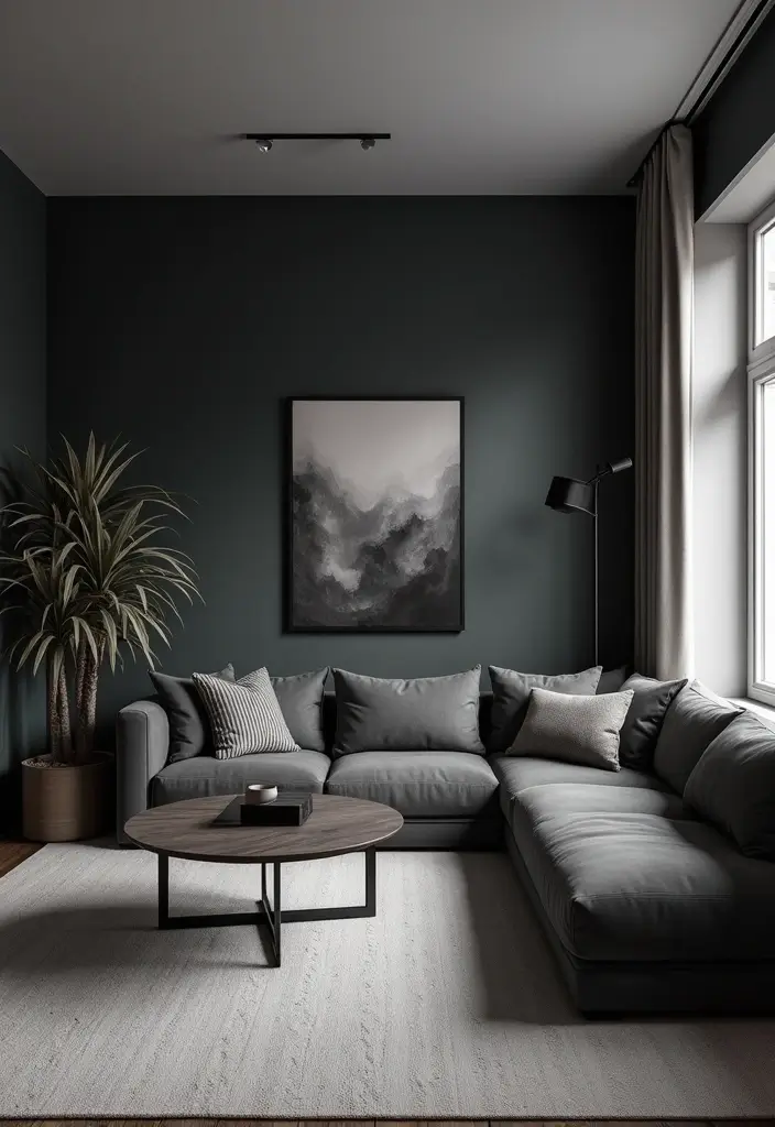 29 Black Glam Living Room Ideas That Feel Luxurious and Bold - 21. Monochromatic Color Scheme