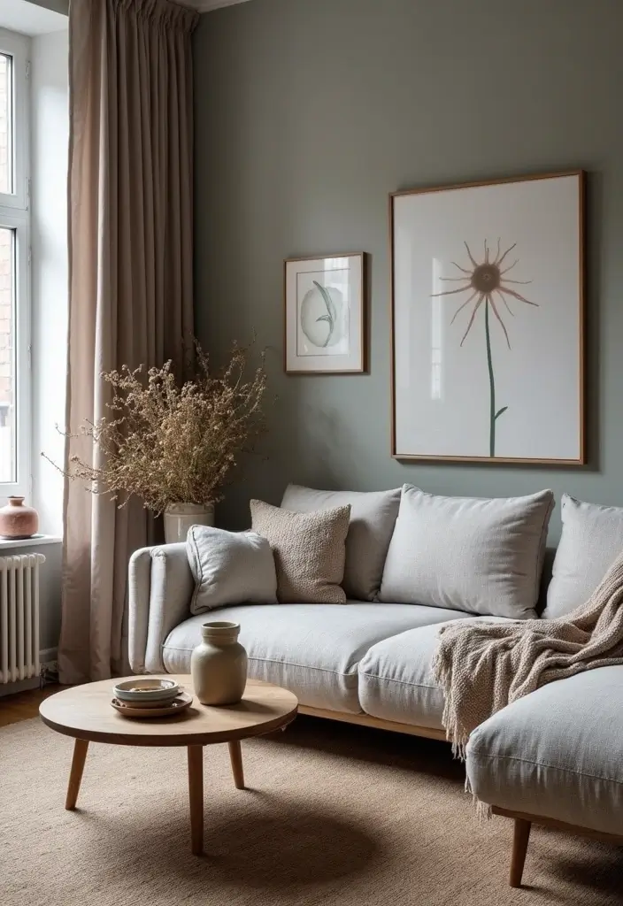 29 Grey Boho Living Room Ideas That Feel Calm and Eclectic - 17. Unique Decorative Objects