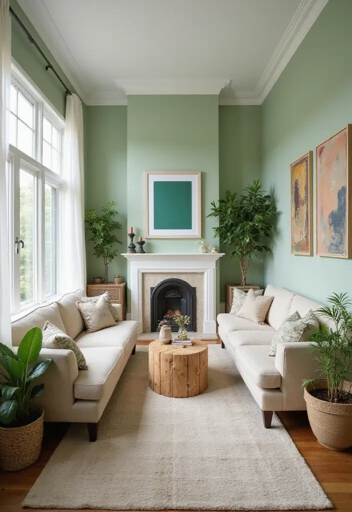 29 Light Green Walls Living Room Ideas That Feel Fresh and Calm - 28. Guest-Friendly Spaces