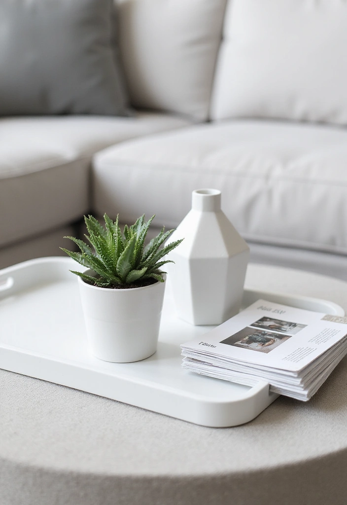 29 Living Room Coffee Table Decor Ideas That Look Polished - 1. Minimalist Monochrome