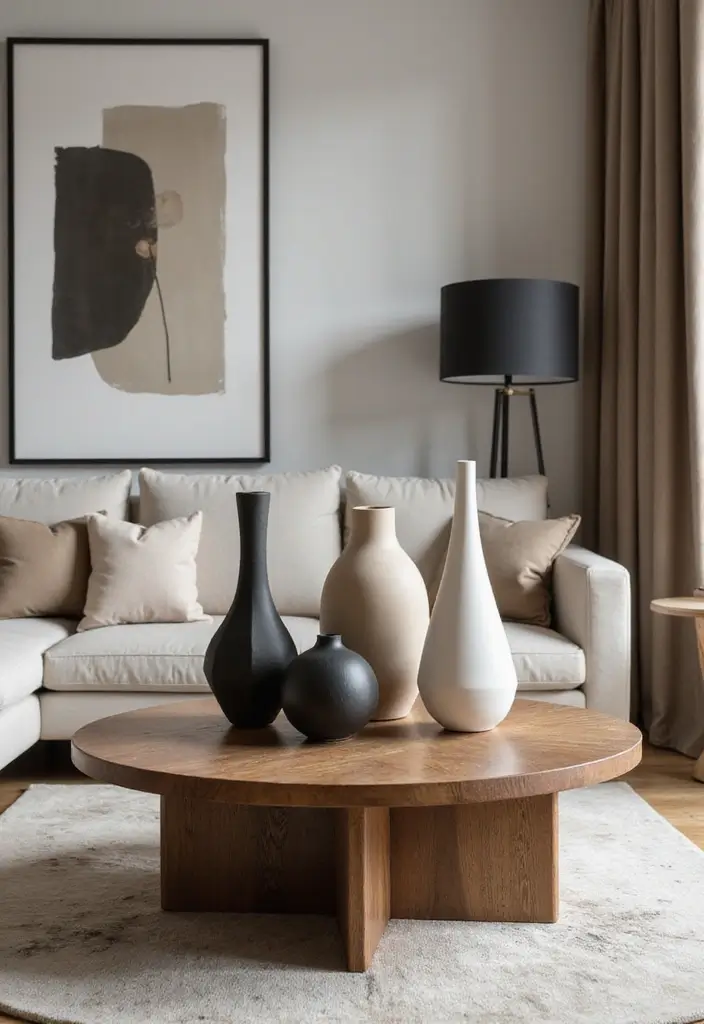 29 Living Room Coffee Table Decor Ideas That Look Polished - 10. Modern Geometric Shapes