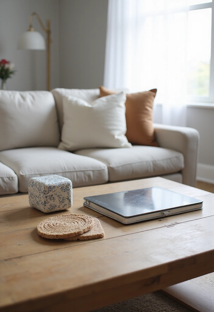 29 Living Room Coffee Table Decor Ideas That Look Polished - 14. Functional Yet Stylish