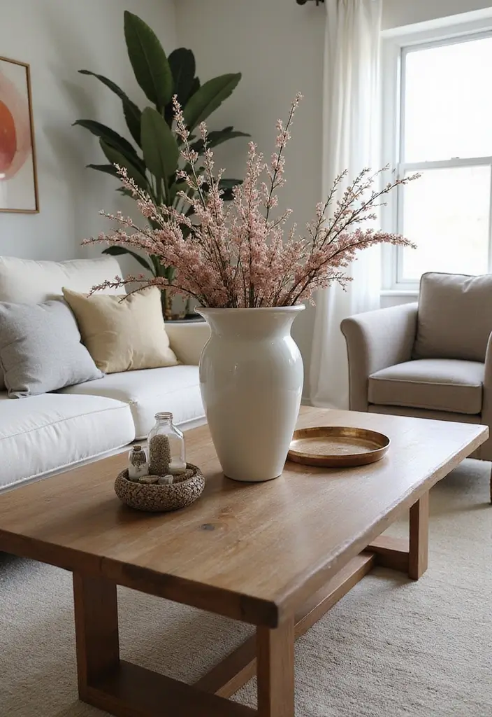 29 Living Room Coffee Table Decor Ideas That Look Polished - 23. Statement Centerpieces