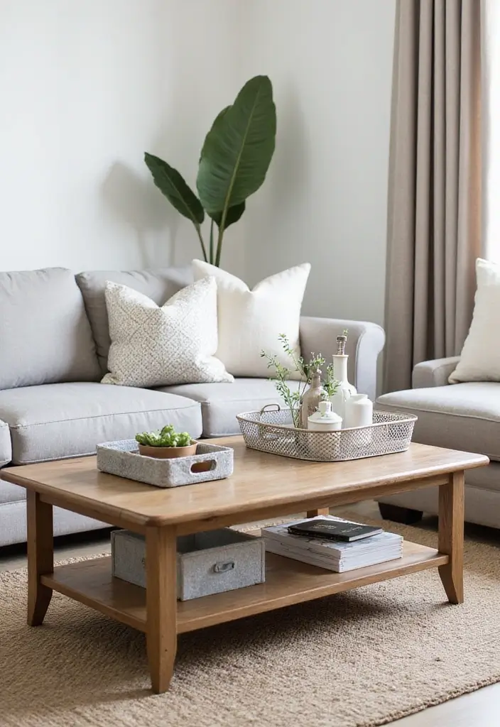 29 Living Room Coffee Table Decor Ideas That Look Polished - 28. Stylish Clutter Management